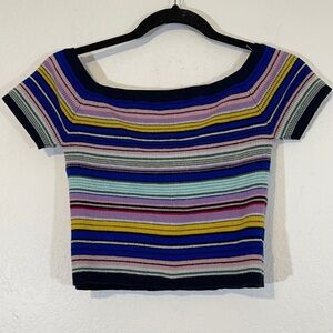 CHARLOTTE RUSSE Colorful Short Sleeve Crop Top Size XL